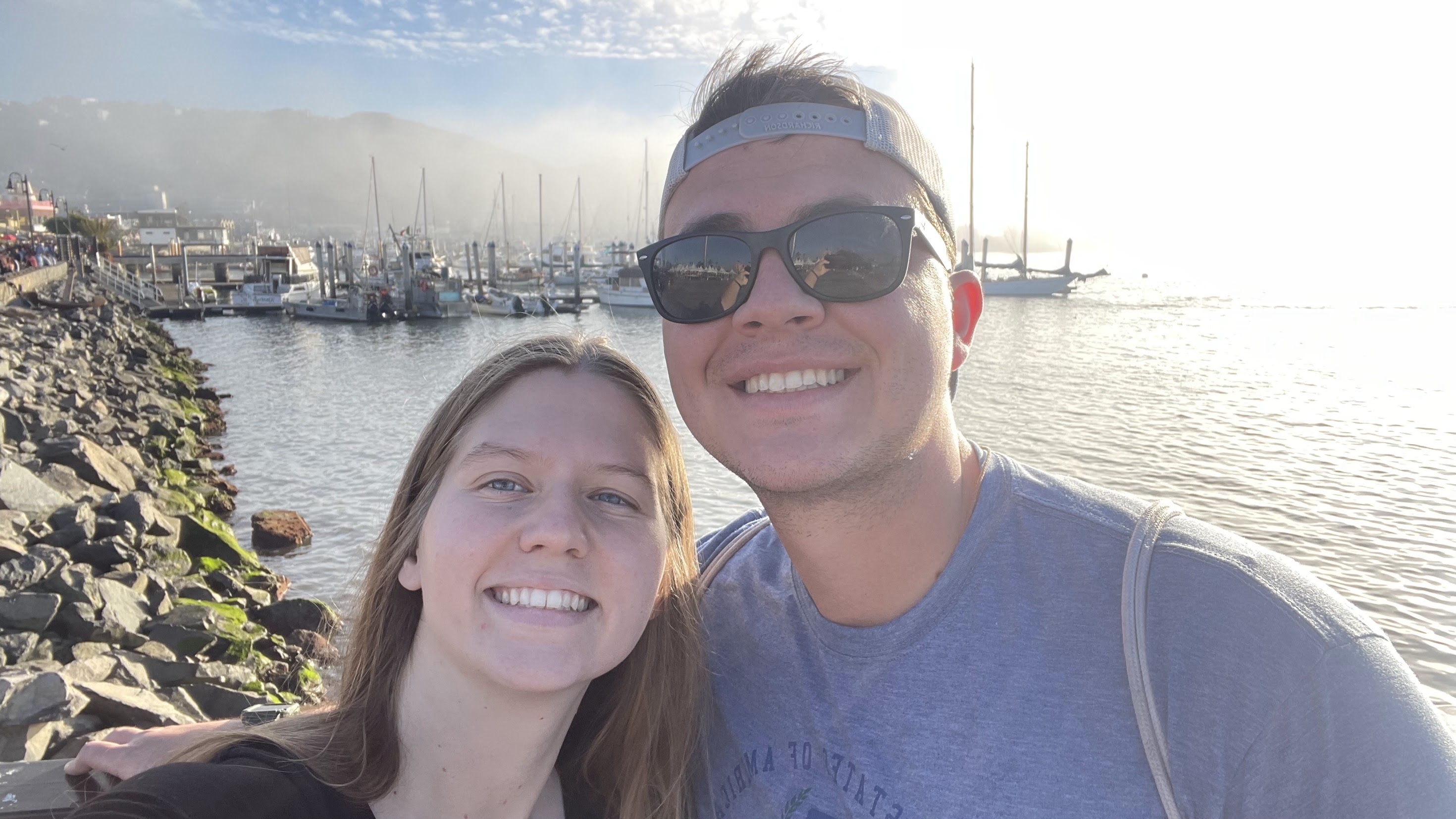 Skyler and wife at the marina